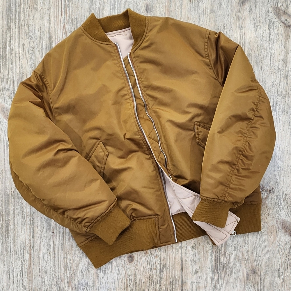 🆕️Uniqulo U MA-1 Blouson Reversible Bomber Jacket, Premium Brn/Tan, Women's XL